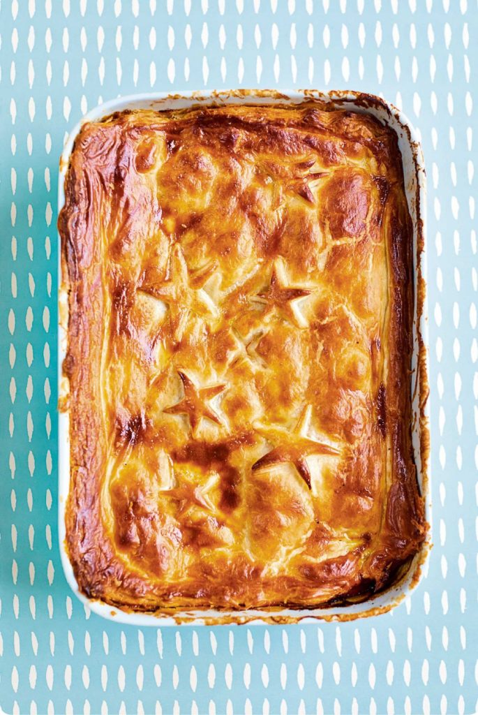 Quick Chicken, Leek and Chorizo Pie
