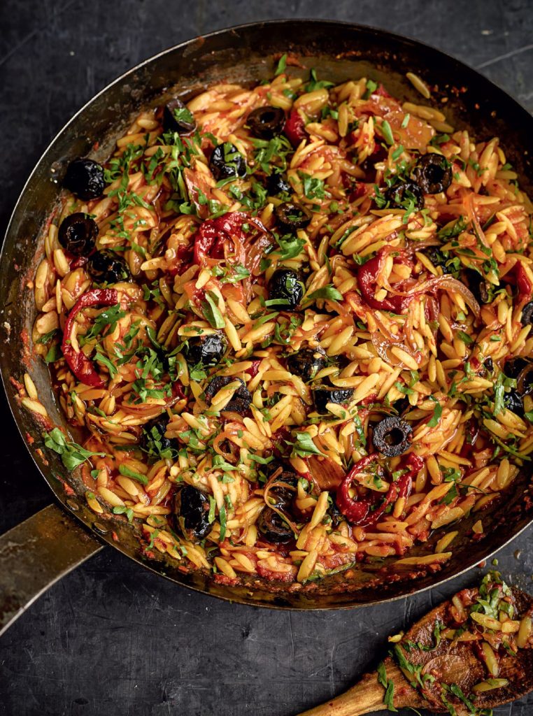 Red Orzo Risotto with Goat’s Cheese