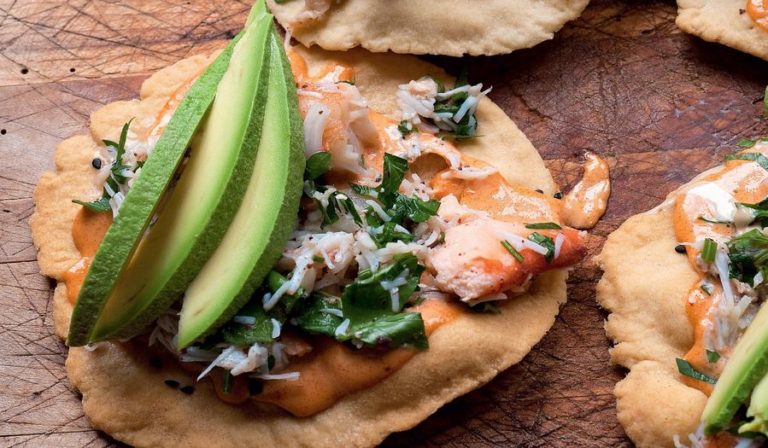 Sumac Crab and Avocado with Tahini Dressing