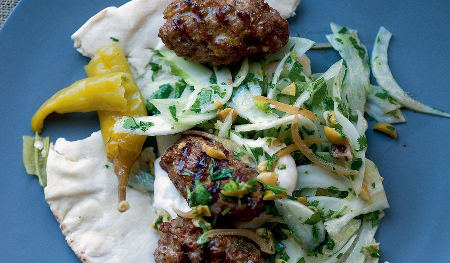 Spiced Pork and Cumin Sausages with Fennel and Preserved Lemon Salad