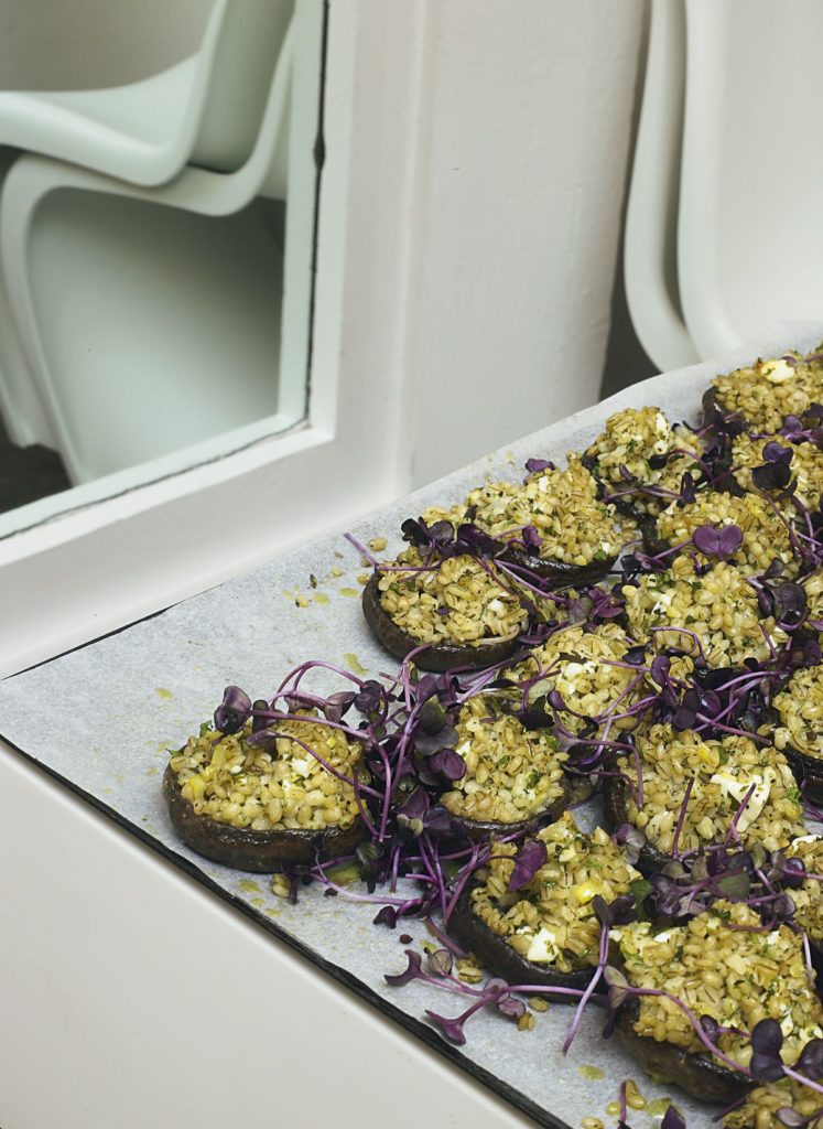 Yotam Ottolenghi’s Portobello Mushrooms with Pearl Barley and Preserved Lemon