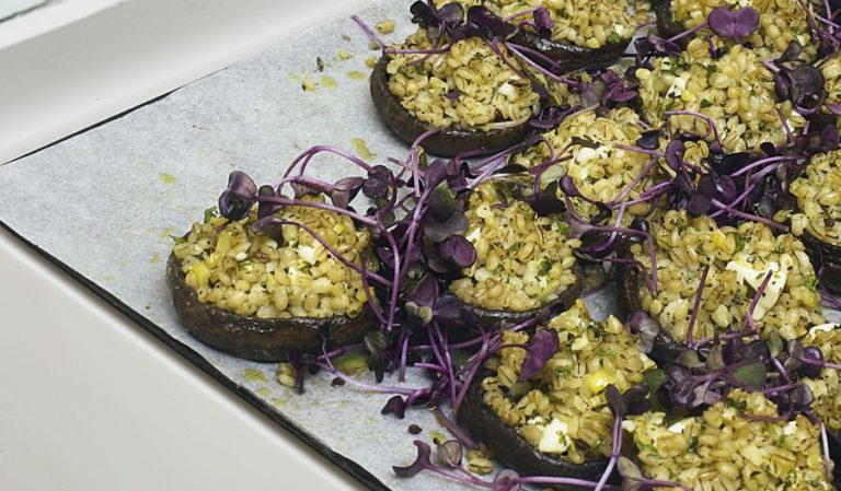 Ottolenghi Portobello Mushrooms with Pearl Barley and Preserved Lemon