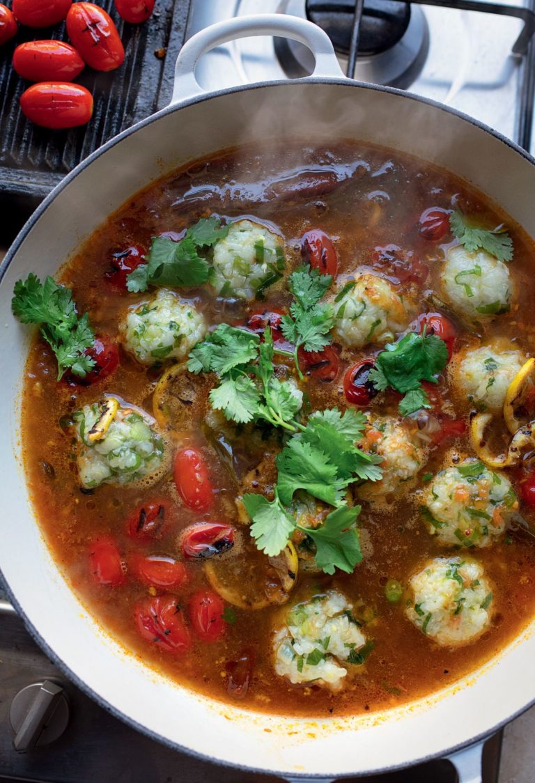 Yotam Ottolenghi’s Sticky Rice Balls in Tamarind Rasam Broth