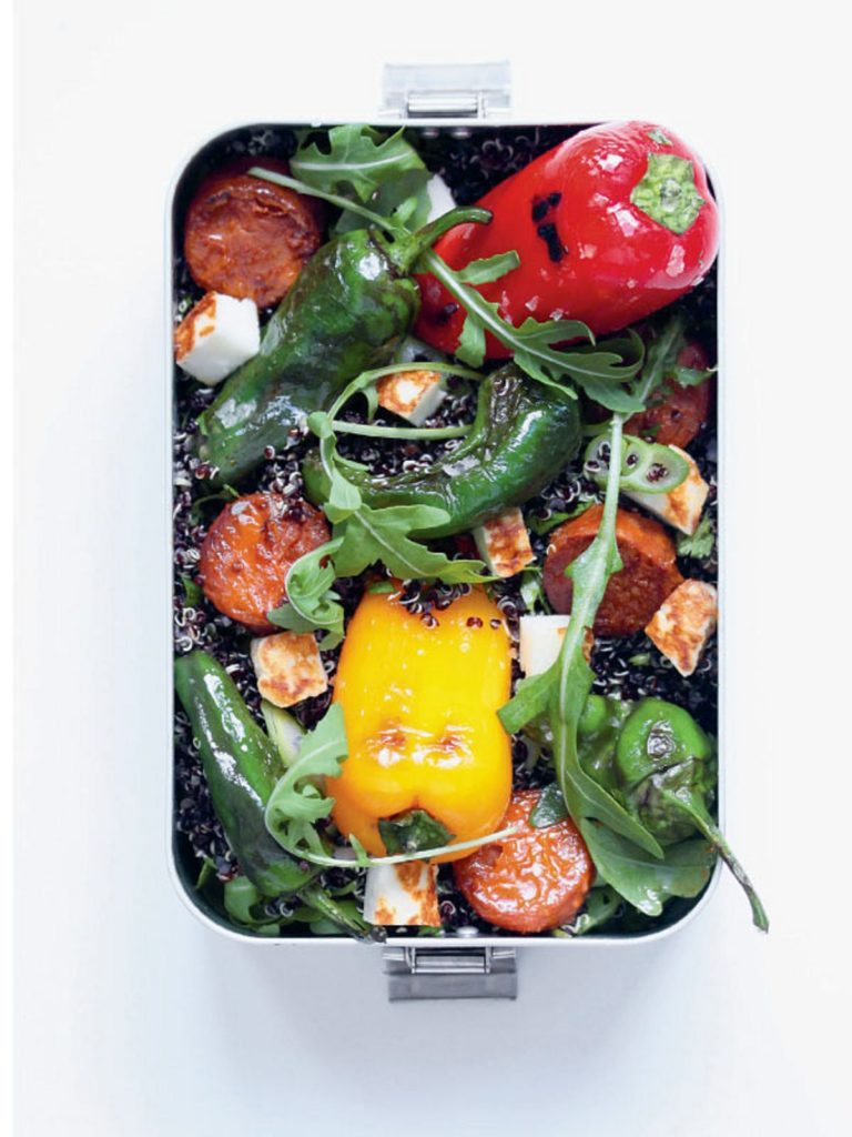 Padron Pepper, Chorizo and Halloumi Salad