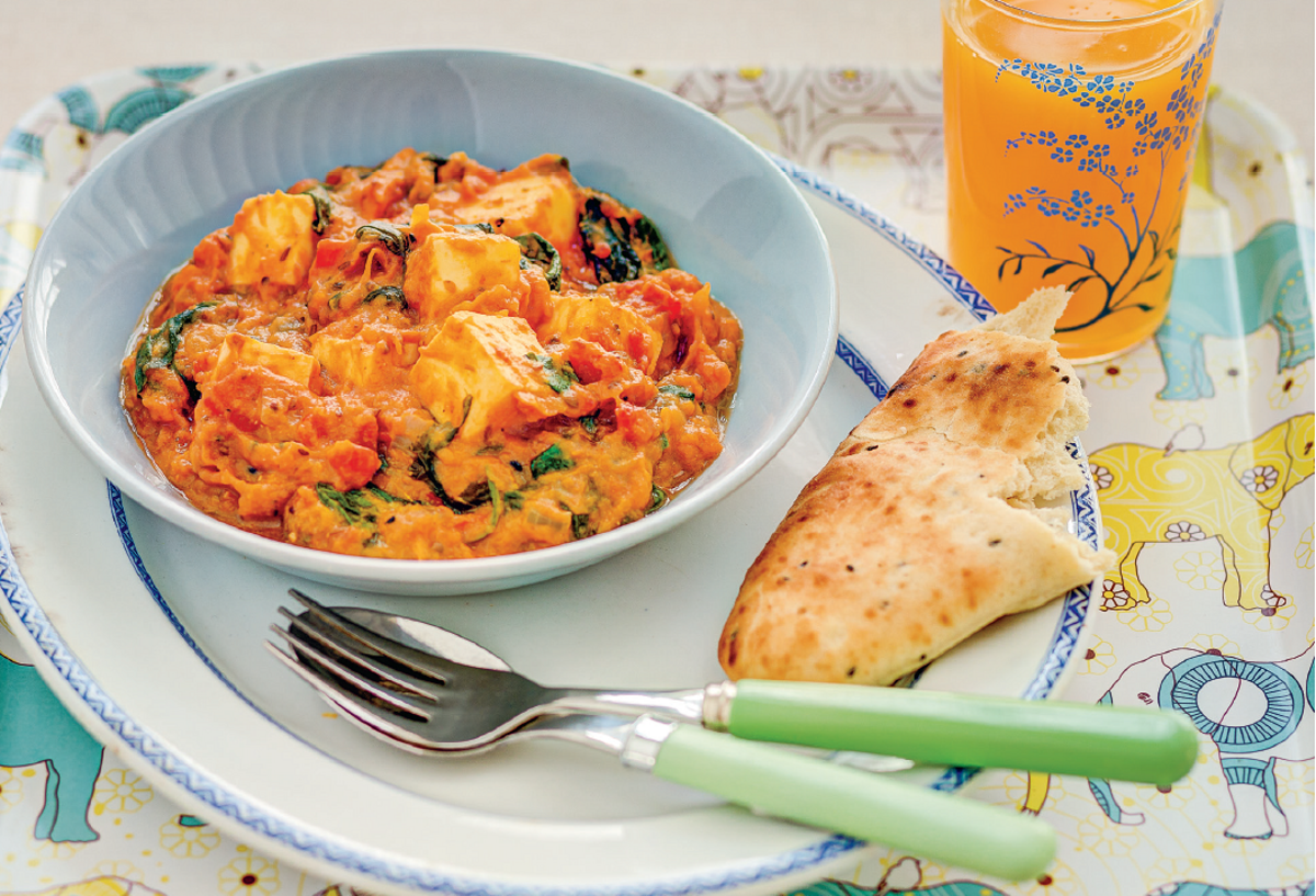 Sweet Potato, Spinach and Paneer Curry