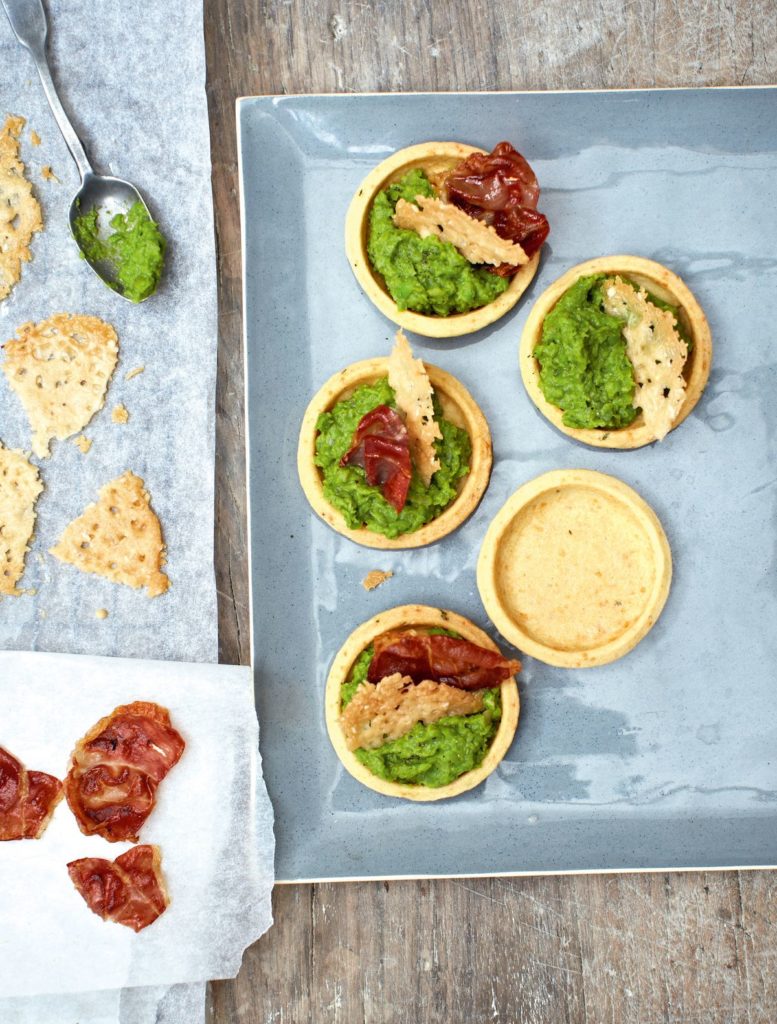 Kimberley’s Pea Purée and Ham Tartlets