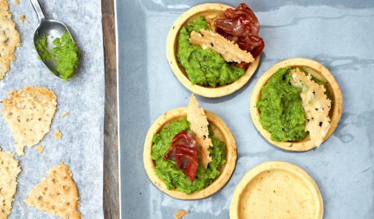 Kimberley's Pea Purée and Ham Tartlets