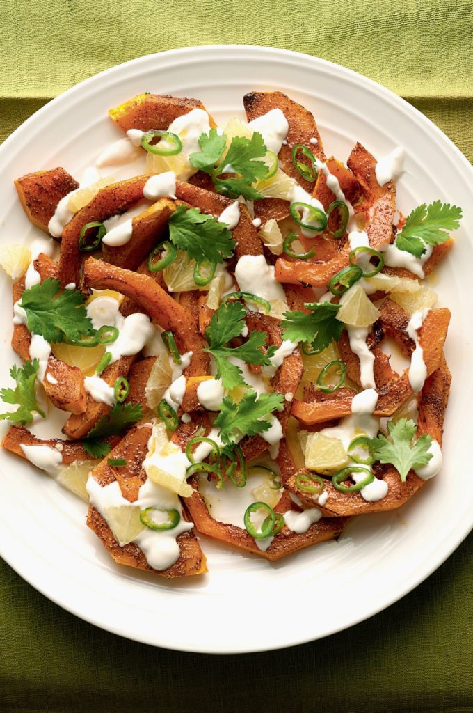 Roasted Butternut Squash with Sweet Spices, Lime and Green Chilli