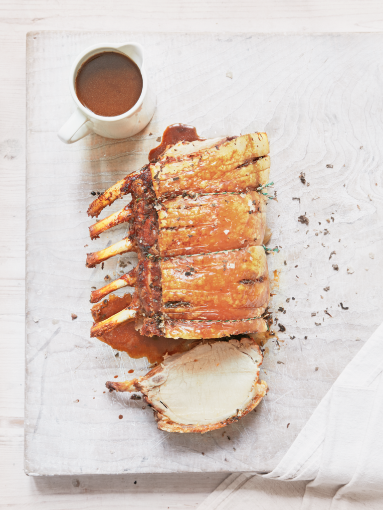 Roast Rack of Pork with Sage and Lemon Rub