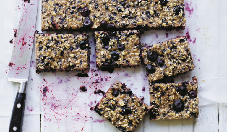 Blueberry Porridge Squares