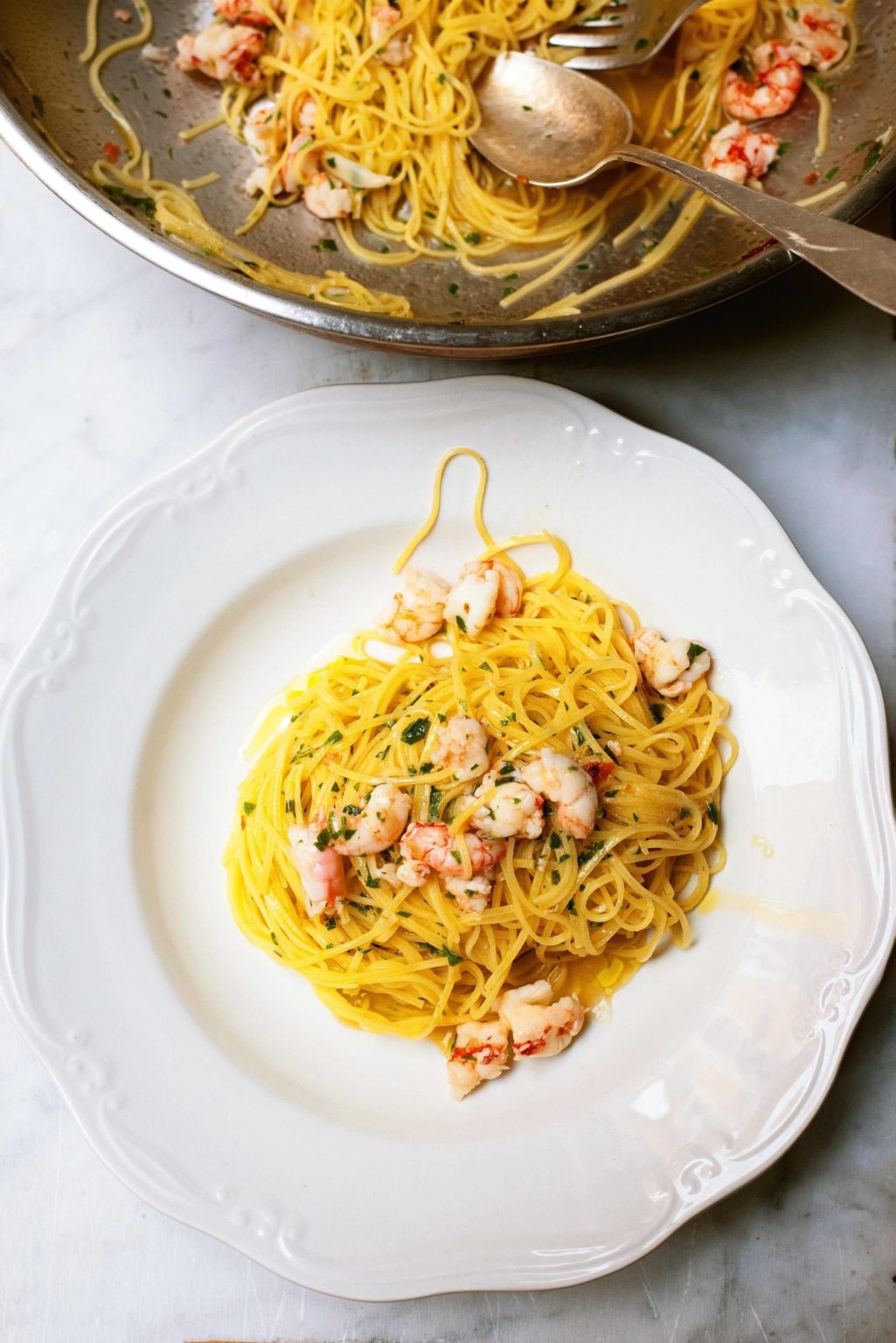Rachel Roddy Prawn and Lemon Capelli d'Angelo Recipe | Italian Pasta