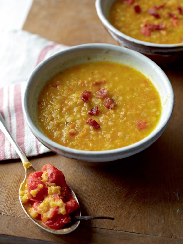 Caribbean Smoked Ham and Red Lentil Soup