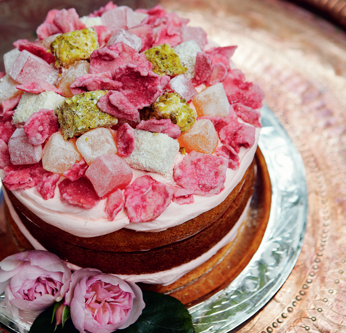 Lemon and Rose Layer Cake