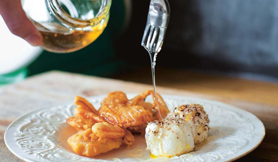Claire Thomson's Deep-Fried Pumpkin with Honey and Labneh
