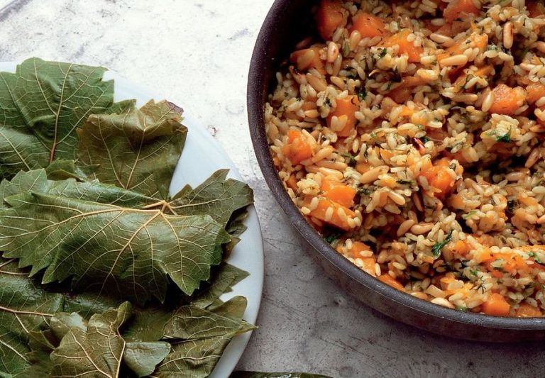 Stuffed Vine Leaves with Summer Squash