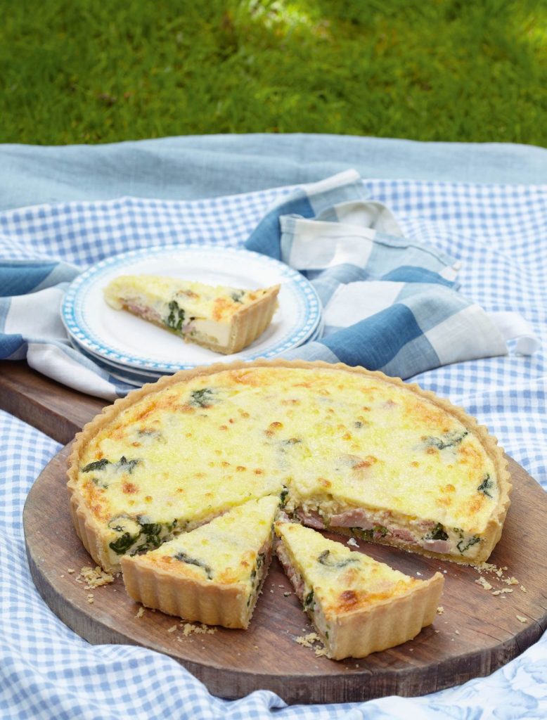 Spinach, Gruyère and ham quiche