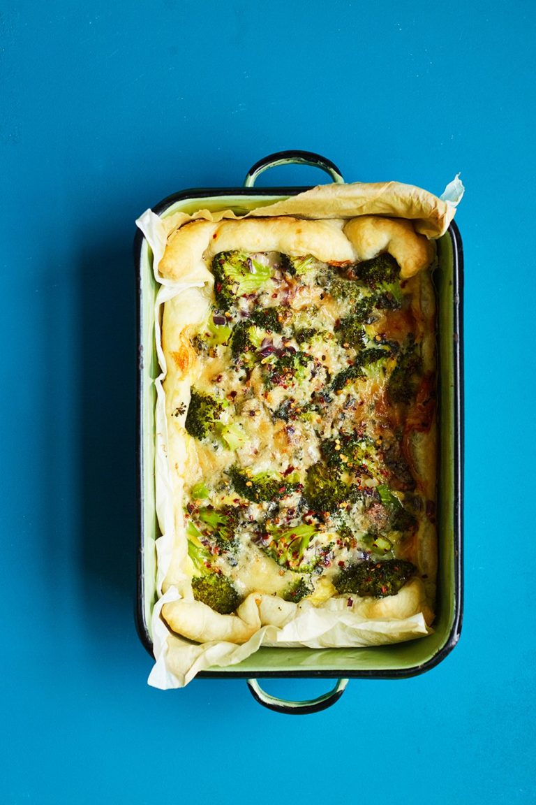 The Most Indulgent Quick Cook Quiche: Broccoli, Gorgonzola, Chilli and Walnut