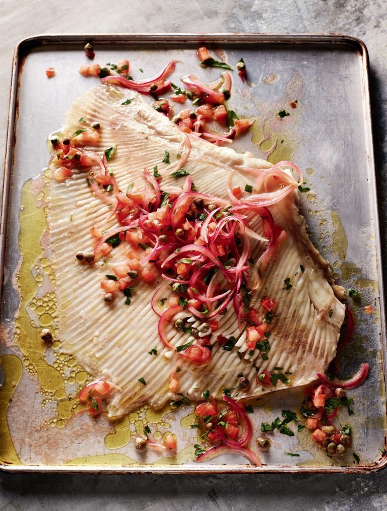 Rick Stein’s Poached Skate with a Warm Tomato Vinaigrette