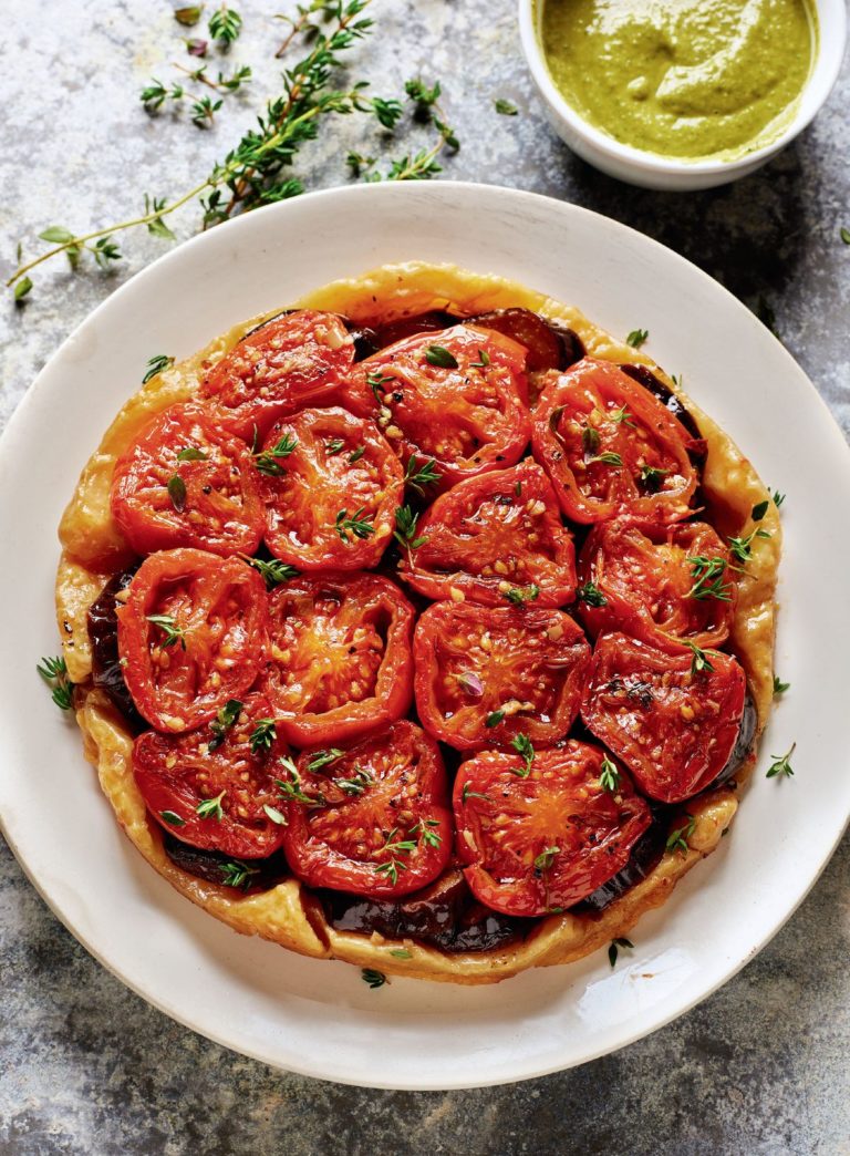 Rick Stein’s Confit Tomato and Aubergine Tarte Tatin