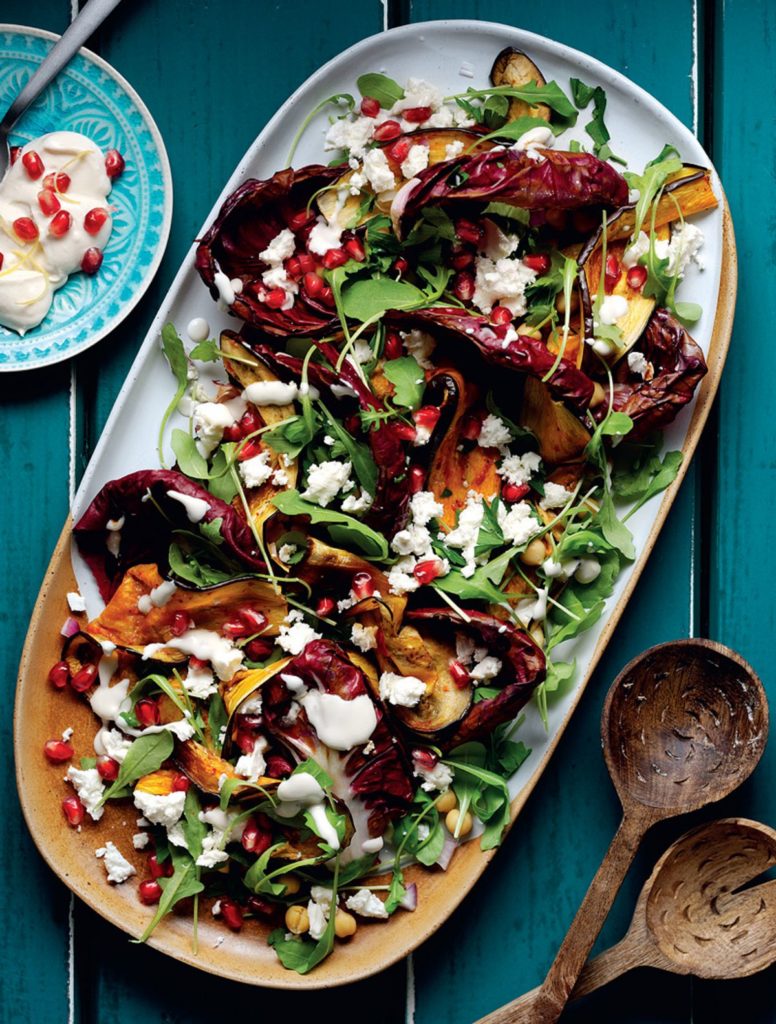 Roast Aubergine and Chickpea Salad