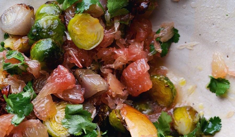 Roasted Brussels Sprouts with Pomelo and Star Anise