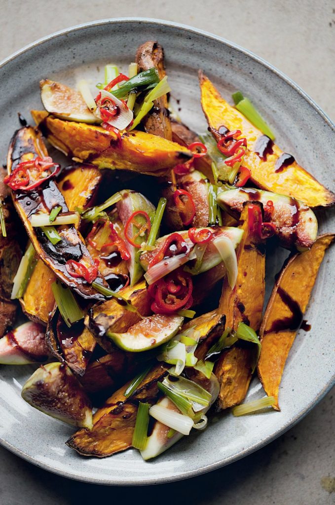 Roasted Sweet Potatoes and Fresh Figs