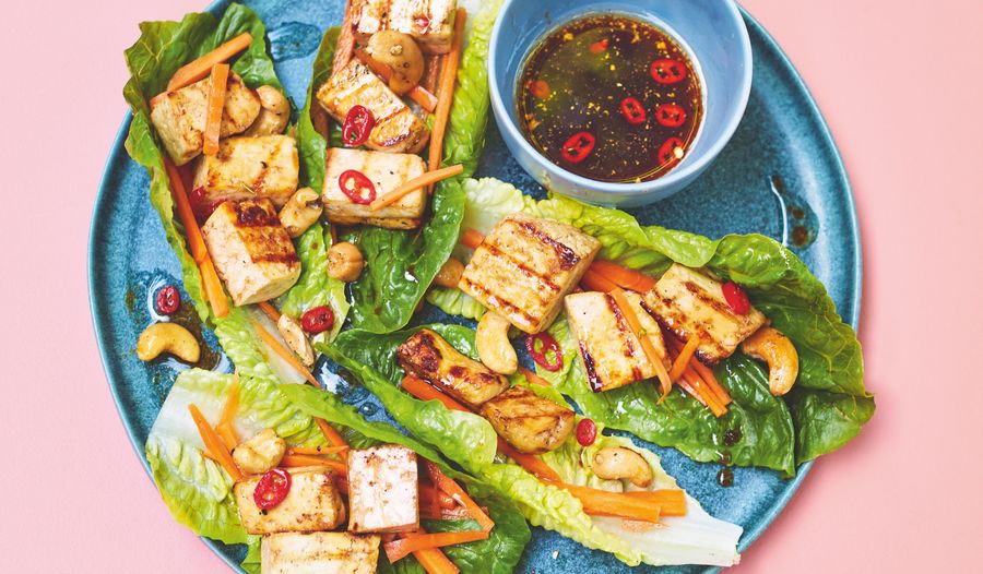 Crispy Barbecue Tofu Lettuce Wraps | Easy Vegan Barbecue Recipe