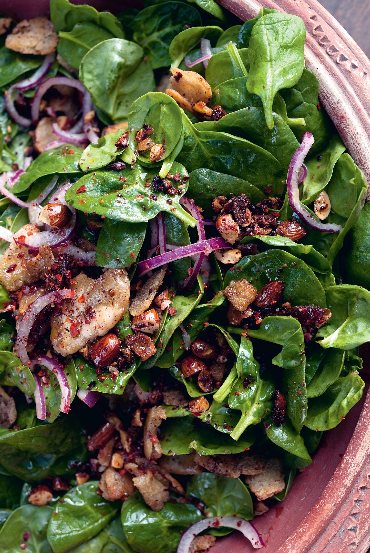 Baby Spinach Salad with Dates and Almonds