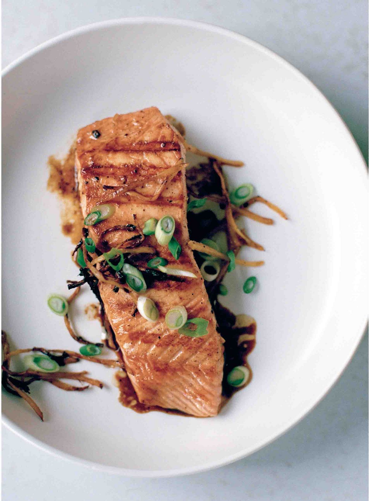Chargrilled Salmon with Ginger, Black Pepper and Fish Sauce