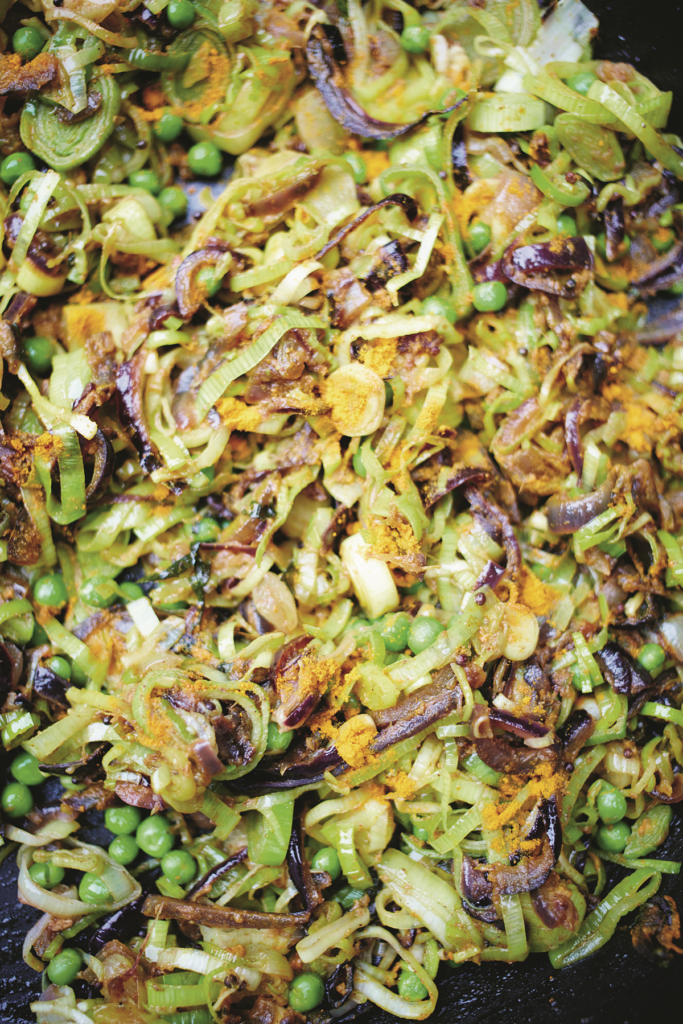 Leek, Pea and Mint Samosas