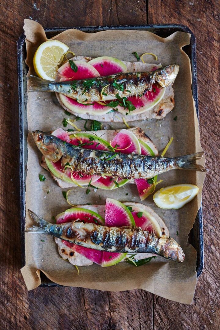 Sardines on Buckwheat Flatbreads