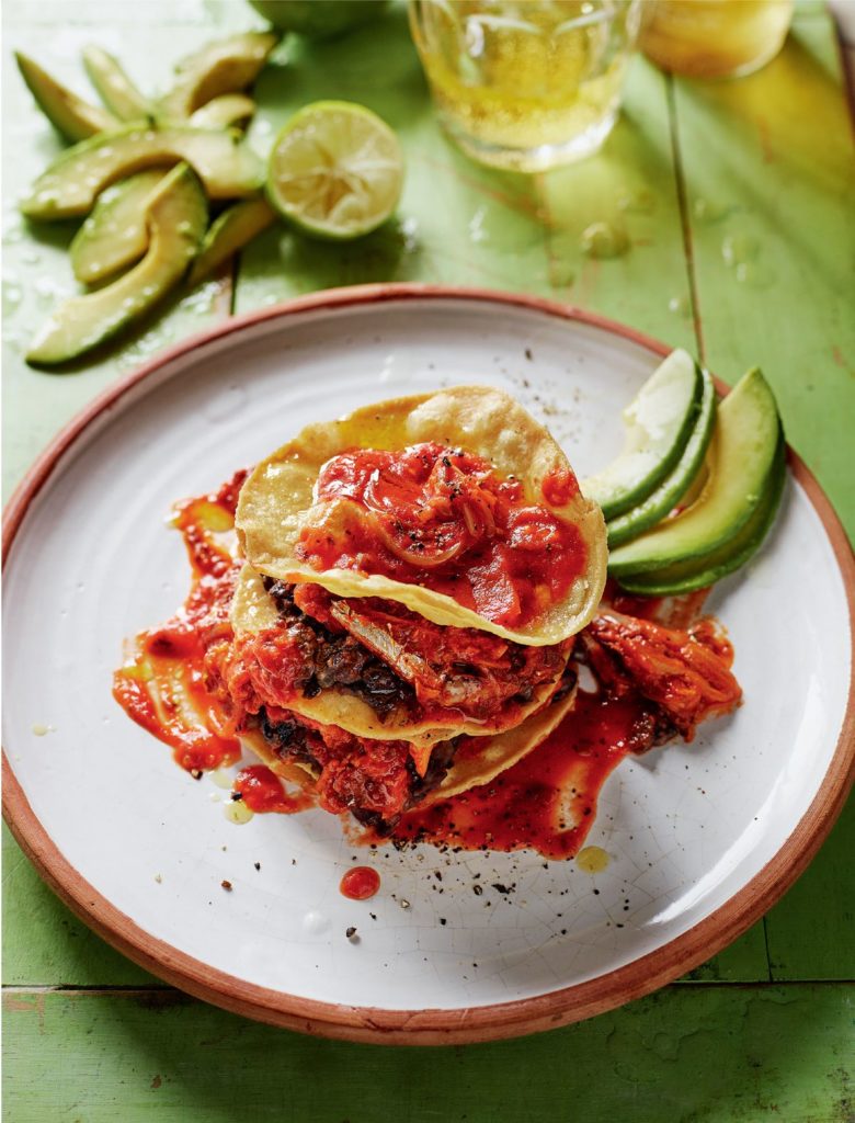 Sardines in Tortillas with Spicy Tomato Sauce