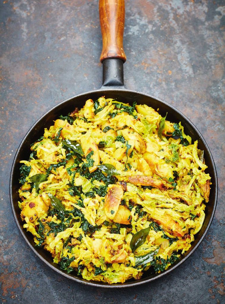 Savoy Cabbage, Black Kale and Potato Subji