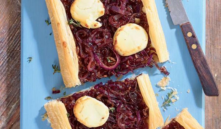 Caramelised Onion & Goats Cheese Tart Recipe | Easy Vegetarian Starter