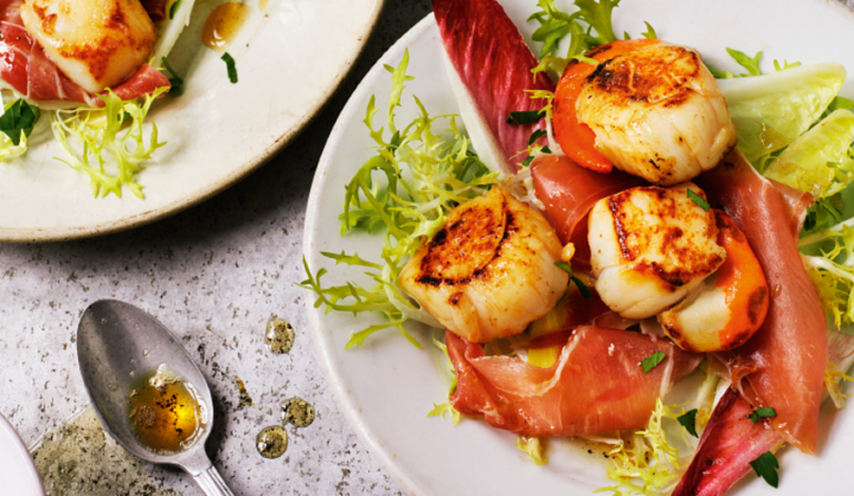Seared Scallops with Serrano Ham