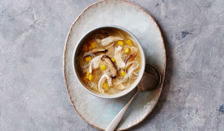 Chicken & Mushroom Noodle Soup | Easy Broth Recipe