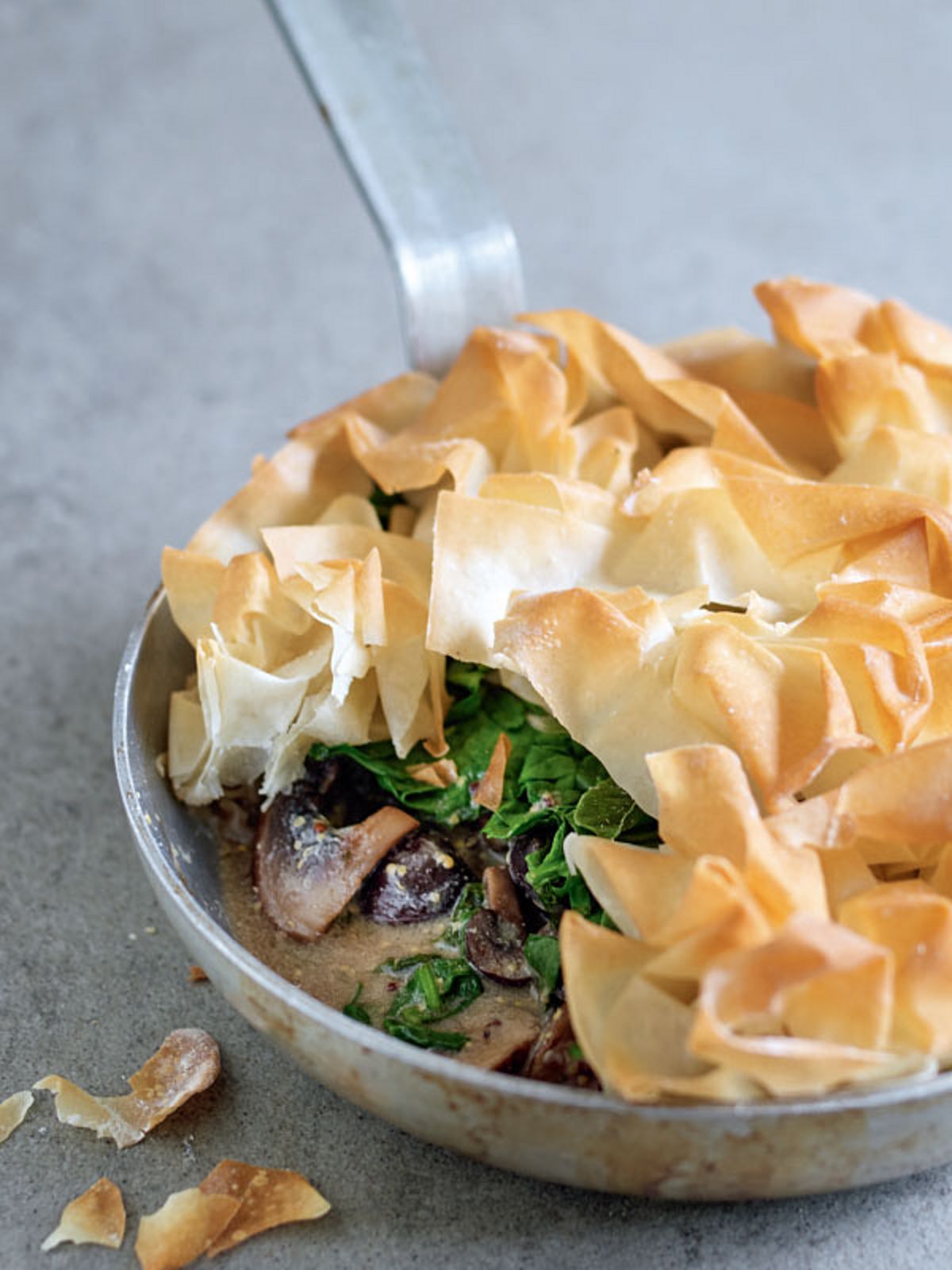 One Pan Mushroom and Spinach Pie
