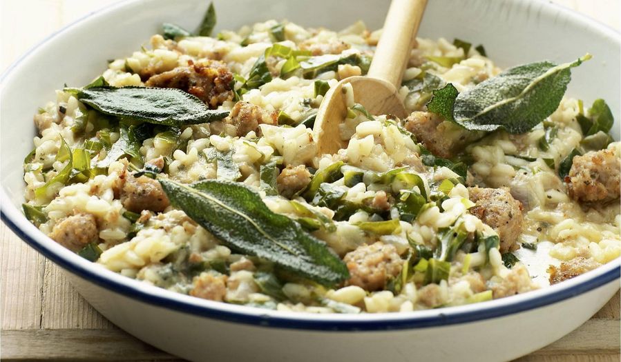 Stilton Risotto with Sausage