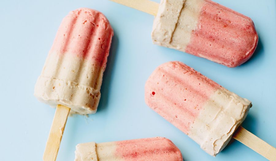 Strawberry and Coconut Ice Lollies dairy-free from Naturally Sassy