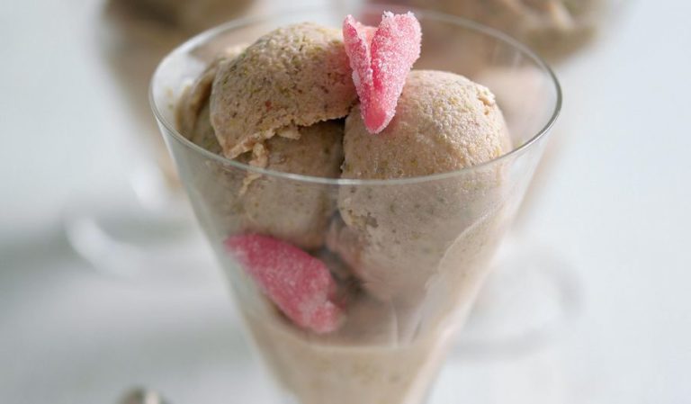 Rosewater and Pistachio Ice-cream