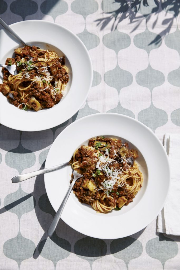 Table Manners Aubergine & Puy Lentil Bolognese Recipe |Vegan Pasta
