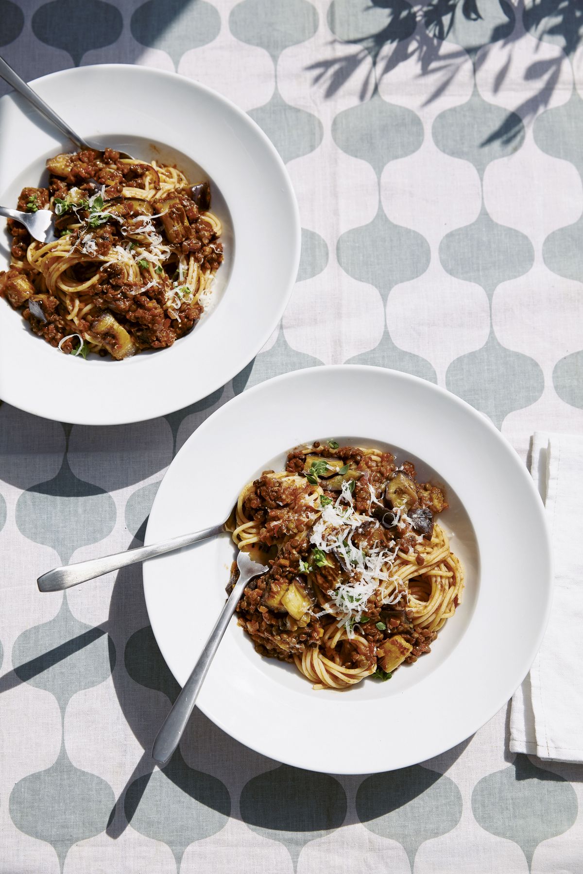 Jessie and Lennie Ware’s Aubergine and Puy Lentil Bolognese