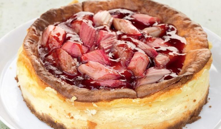 Yorkshire Pink ‘Champagne’ Rhubarb Cheesecake