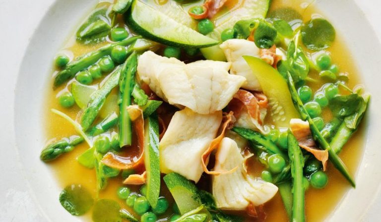 Ragout of Sautéed Turbot with Serrano Ham