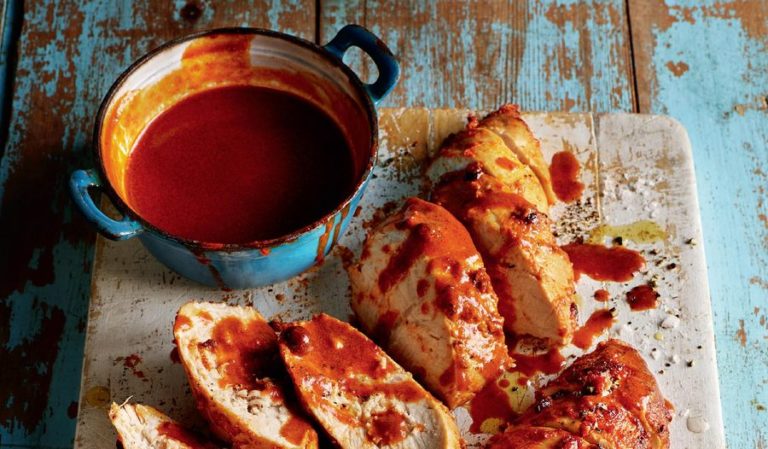 Turkey Breast with Pasilla and Chipotle and Butter Sauce