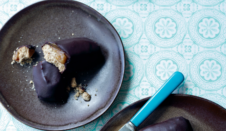 Nut Free Chocolate Caramel Biscuit Fingers from Livia's Kitchen