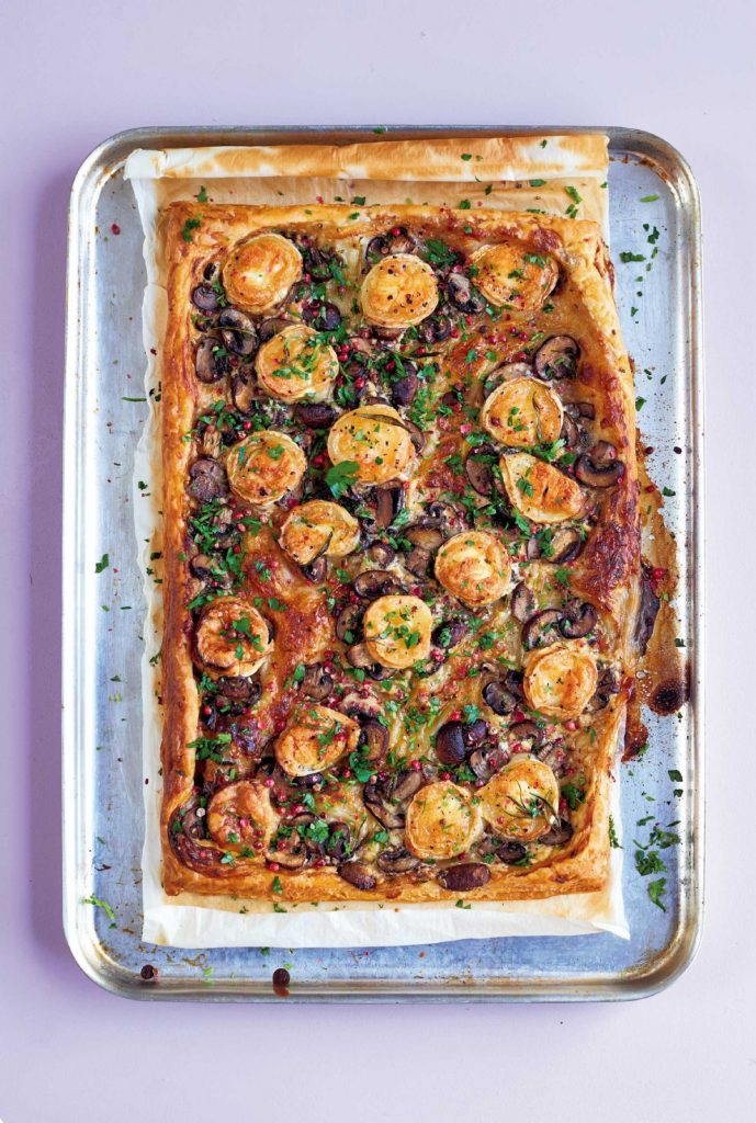 Rosemary, Goat’s Cheese and Mushroom Tart with Pink Peppercorns