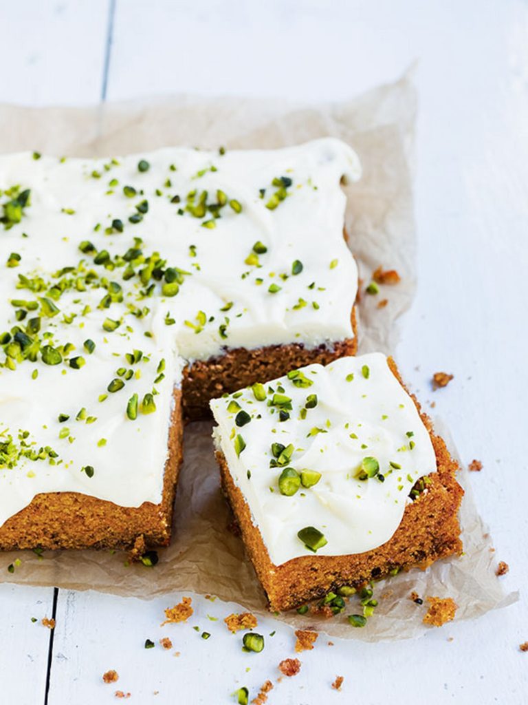 Carrot Cake with Chocolate and Cream Cheese Topping