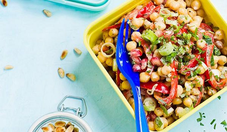 Indian Chickpea and Pomegranate Salad Recipe | Vegan on the Go