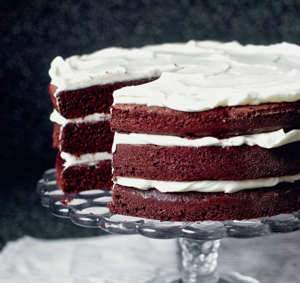 Red Wine Velvet Cake with Whipped Mascarpone